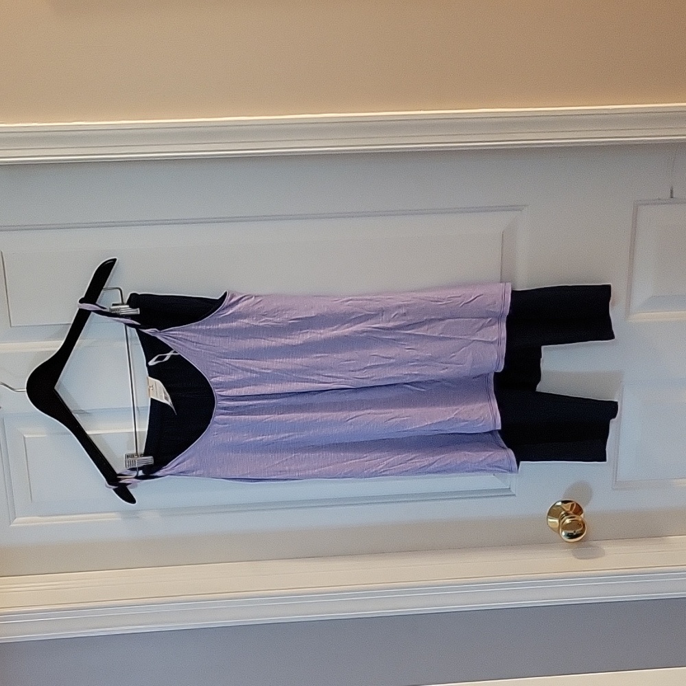 Anne Klein purple and navy pajama  2 piece small